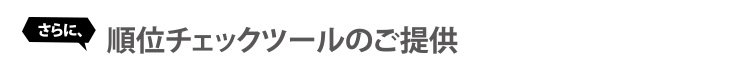 順位チェックツールのご提供