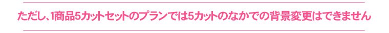 ただし、1商品5カットセットのプランでは5カットのなかでの背景変更はできません